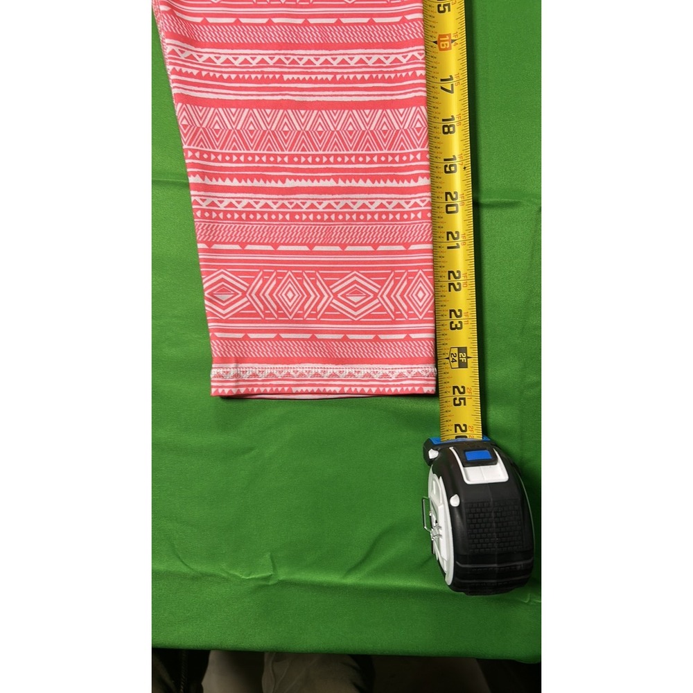 Energie Tribal Print Cropped Leggings Pink White Geometric Yoga Pants Womens M - Picture 3 of 8